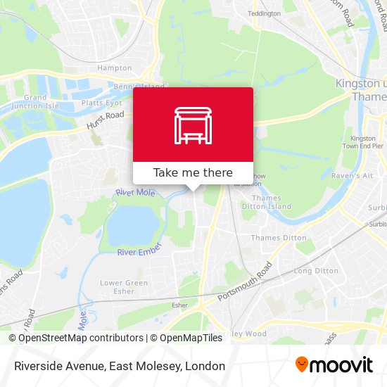 Riverside Avenue, East Molesey map
