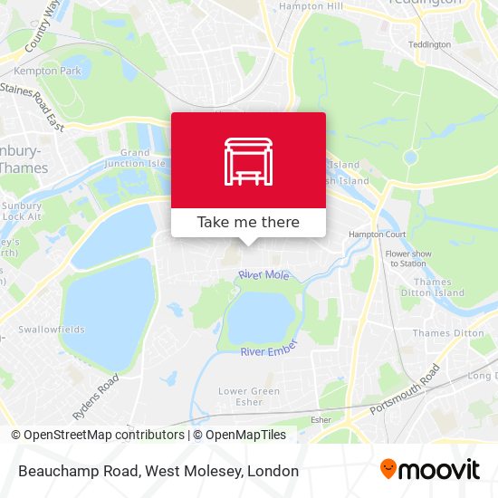 Beauchamp Road, West Molesey map