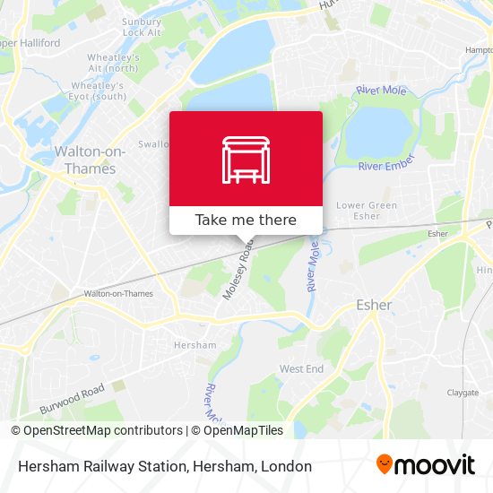 Hersham Railway Station, Hersham map