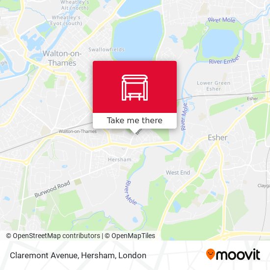 Claremont Avenue, Hersham map