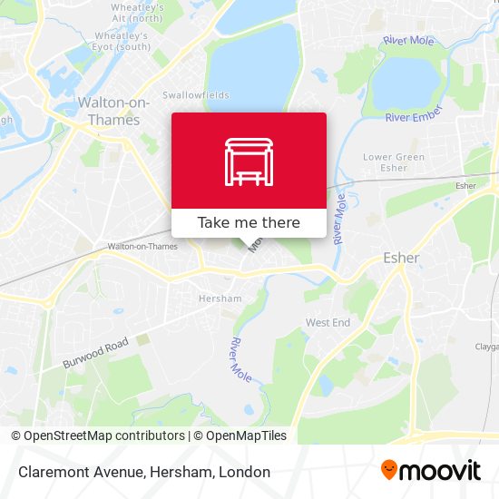 Claremont Avenue, Hersham map