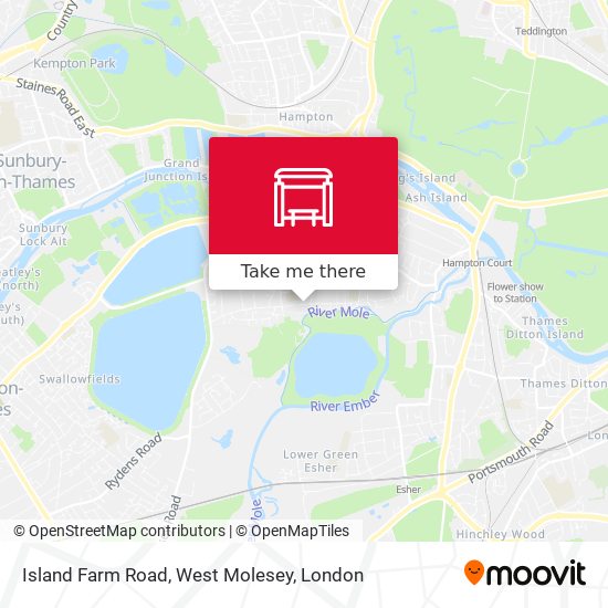 Island Farm Road, West Molesey map