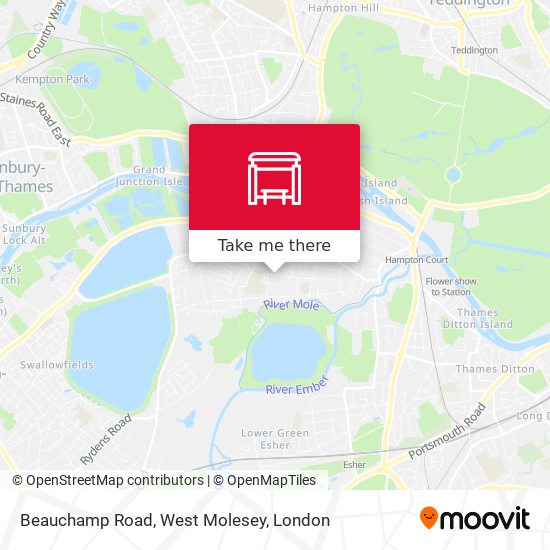 Beauchamp Road, West Molesey map