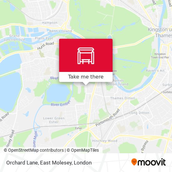 Orchard Lane, East Molesey map