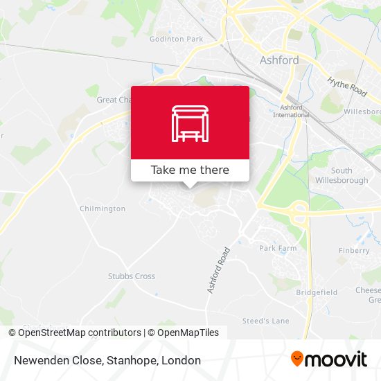 Newenden Close, Stanhope map