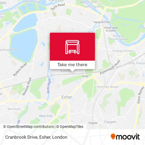 Cranbrook Drive, Esher map