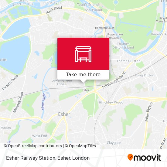 Esher Railway Station, Esher map