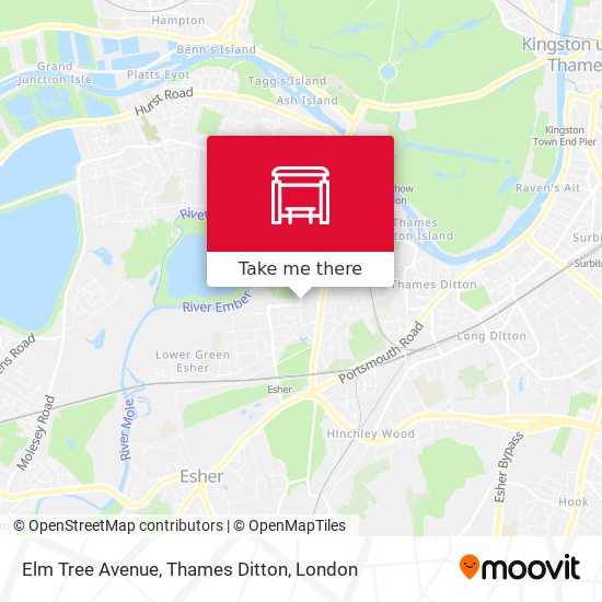 Elm Tree Avenue, Thames Ditton map