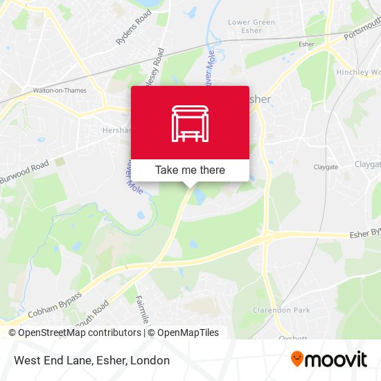 West End Lane, Esher map