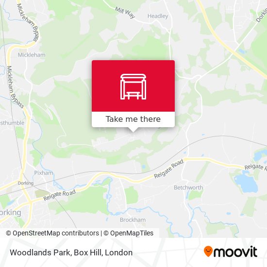 Woodlands Park, Box Hill map