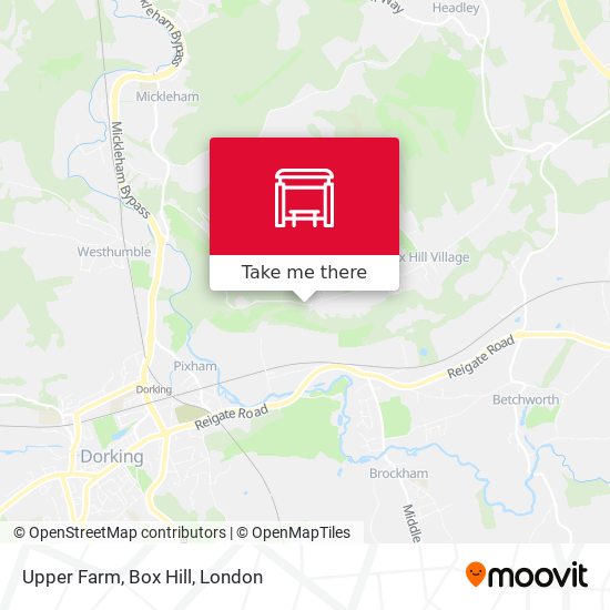 Upper Farm, Box Hill map