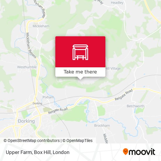 Upper Farm, Box Hill map