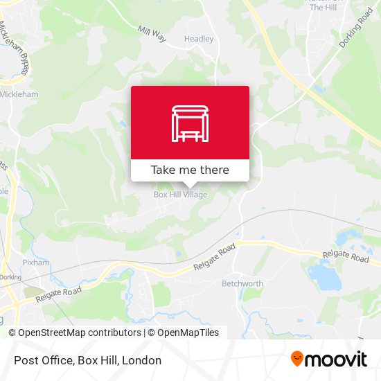 Post Office, Box Hill map