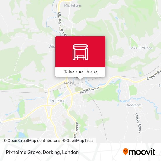 Pixholme Grove, Dorking map
