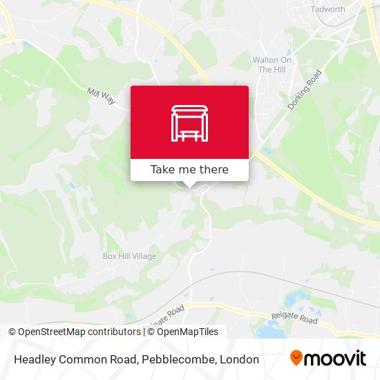 Headley Common Road, Pebblecombe map