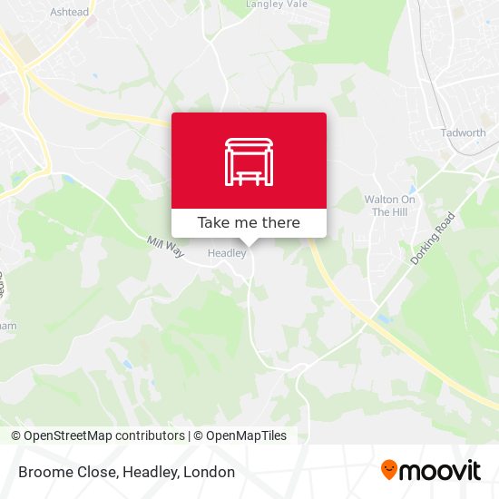 Broome Close, Headley map