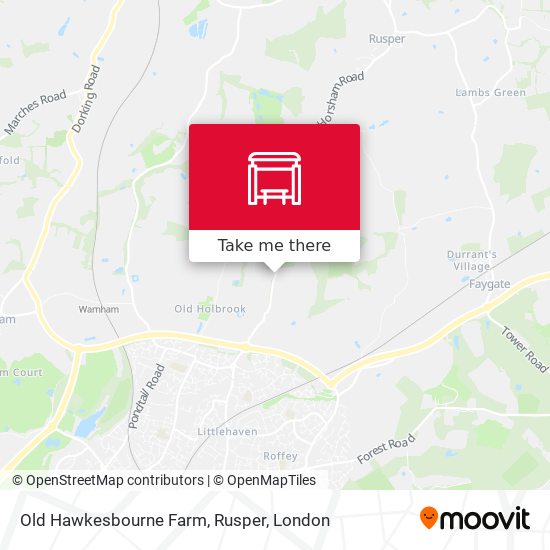 Old Hawkesbourne Farm, Rusper map