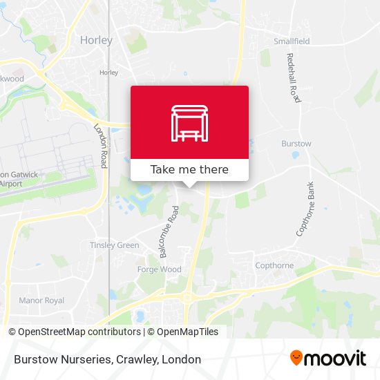 Burstow Nurseries, Crawley map