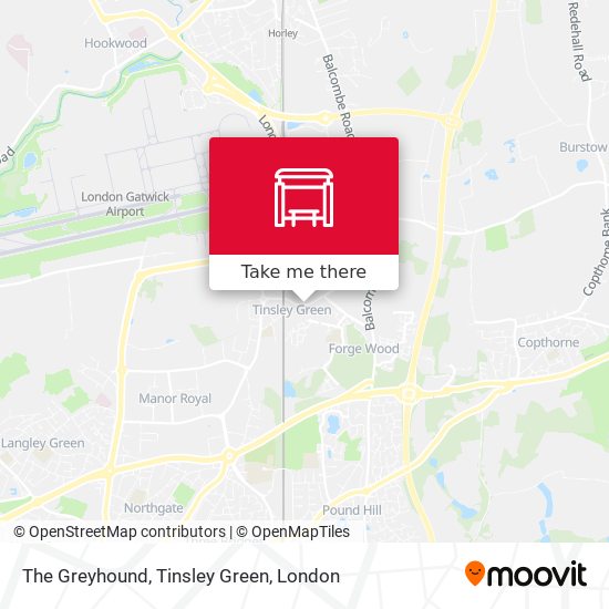 The Greyhound, Tinsley Green map