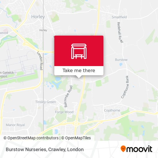 Burstow Nurseries, Crawley map