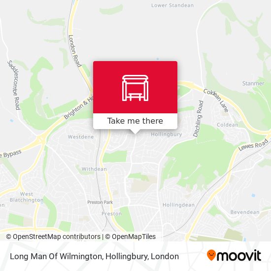 Long Man Of Wilmington, Hollingbury map