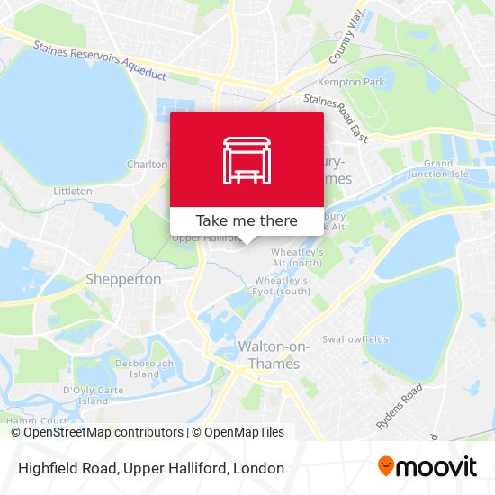 Highfield Road, Upper Halliford map