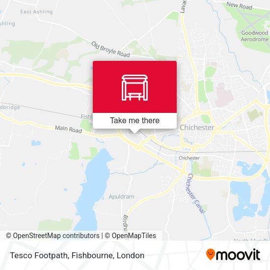 Tesco Footpath, Fishbourne map