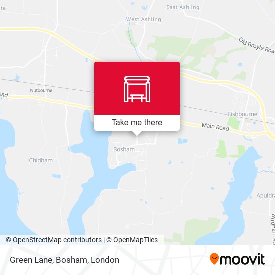 Green Lane, Bosham map