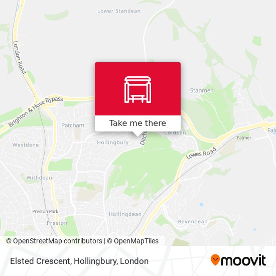Elsted Crescent, Hollingbury map