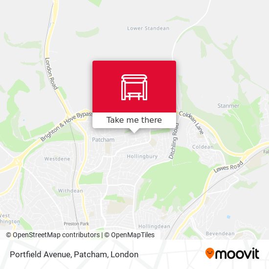 Portfield Avenue, Patcham map