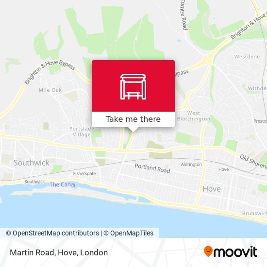Martin Road, Hove map