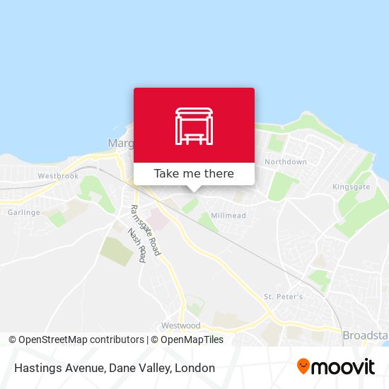 Hastings Avenue, Dane Valley map