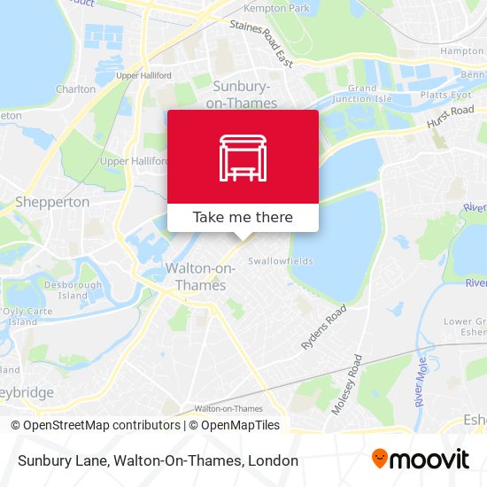 Sunbury Lane, Walton-On-Thames map