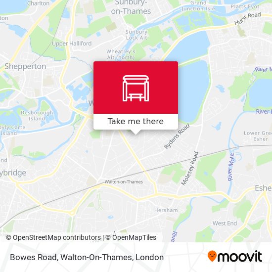 Bowes Road, Walton-On-Thames map