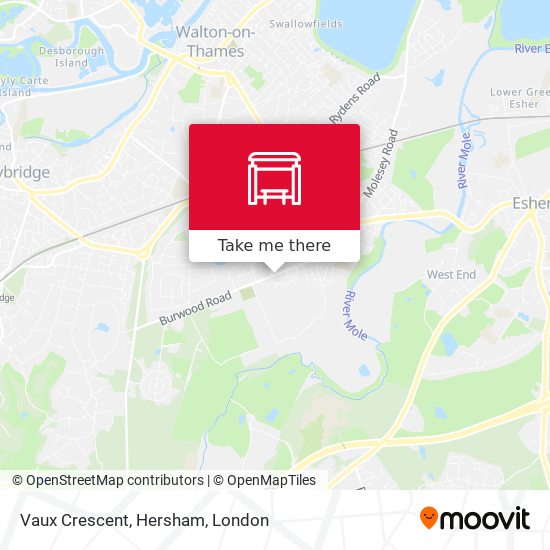 Vaux Crescent, Hersham map