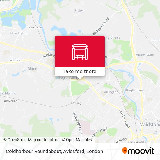 Coldharbour Roundabout, Aylesford map