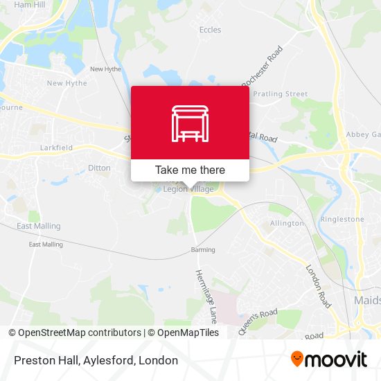 Preston Hall, Aylesford map