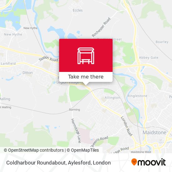 Coldharbour Roundabout, Aylesford map