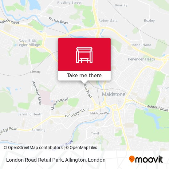 London Road Retail Park, Allington map