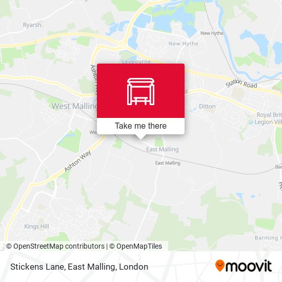 Stickens Lane, East Malling map