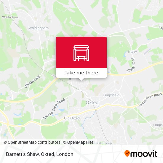 Barnett's Shaw, Oxted map