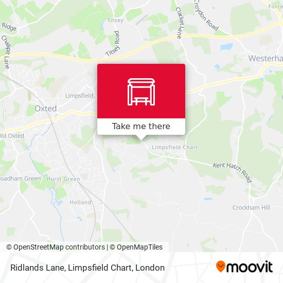 Ridlands Lane, Limpsfield Chart map