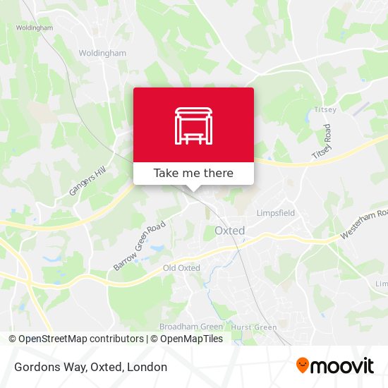 Gordons Way, Oxted map