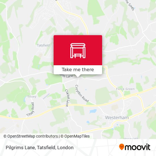 Pilgrims Lane, Tatsfield map