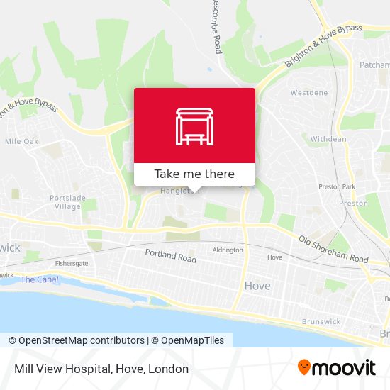 Mill View Hospital, Hove map