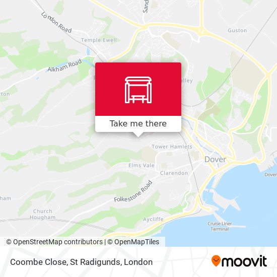Coombe Close, St Radigunds map