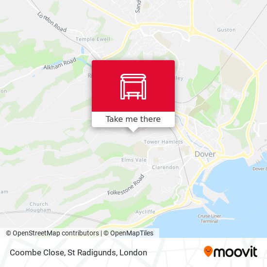 Coombe Close, St Radigunds map