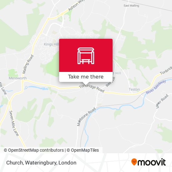 Church, Wateringbury map