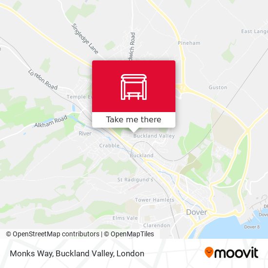 Monks Way, Buckland Valley map