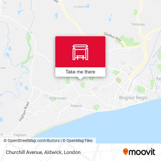 Churchill Avenue, Aldwick map